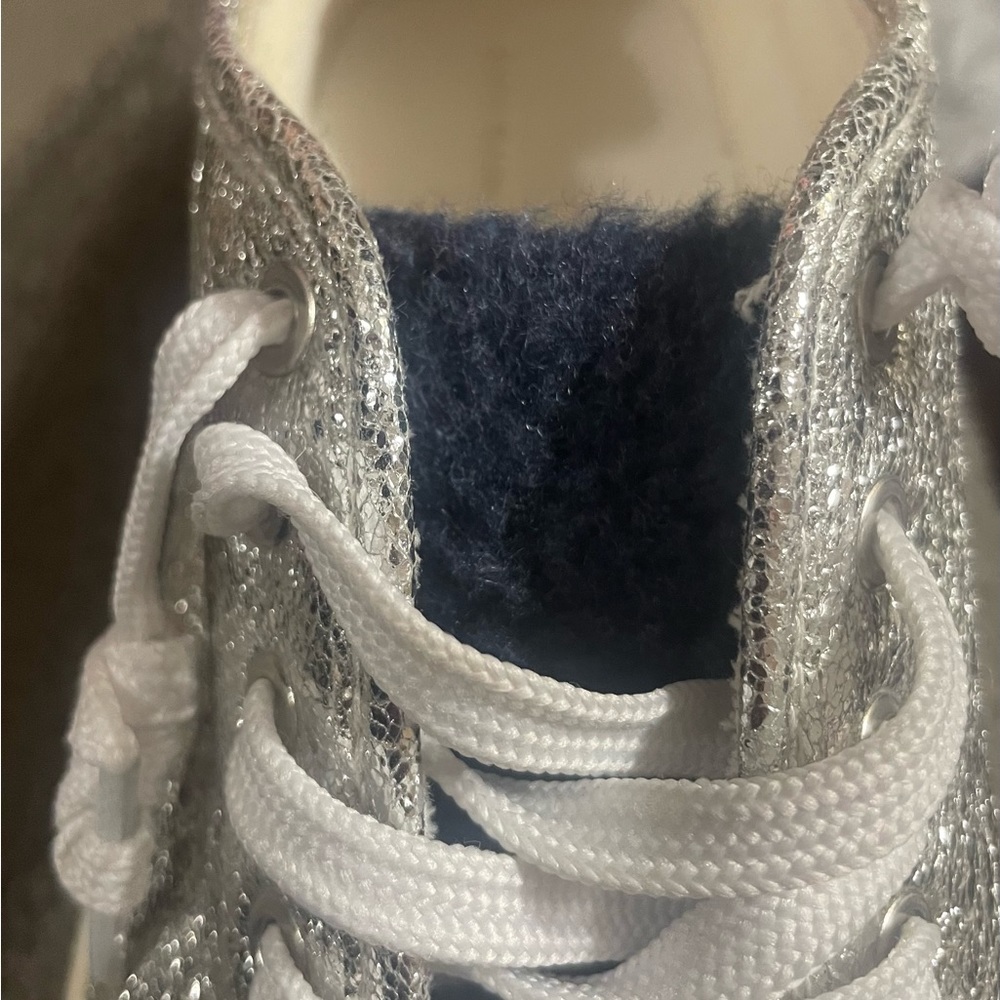 Zara Basic Collection Ladies Silver Glitter Sneak… - image 5